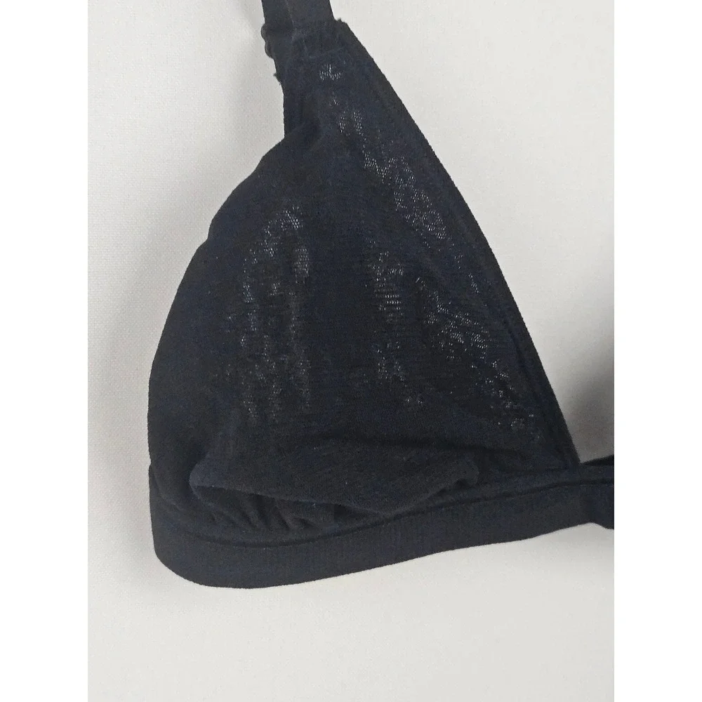 SKIMS Summer Mesh Triangle Bralette Onyx Black Sheer Bra XXS SN-BR-0712 - Picture 3 of 9